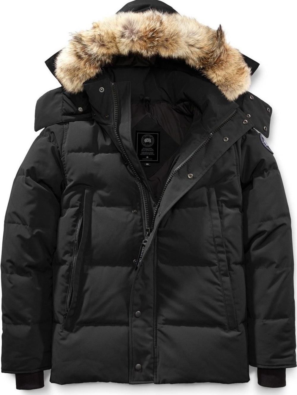 Canada Goose Black Down Puffer Jacket with Fur-Trim Hood